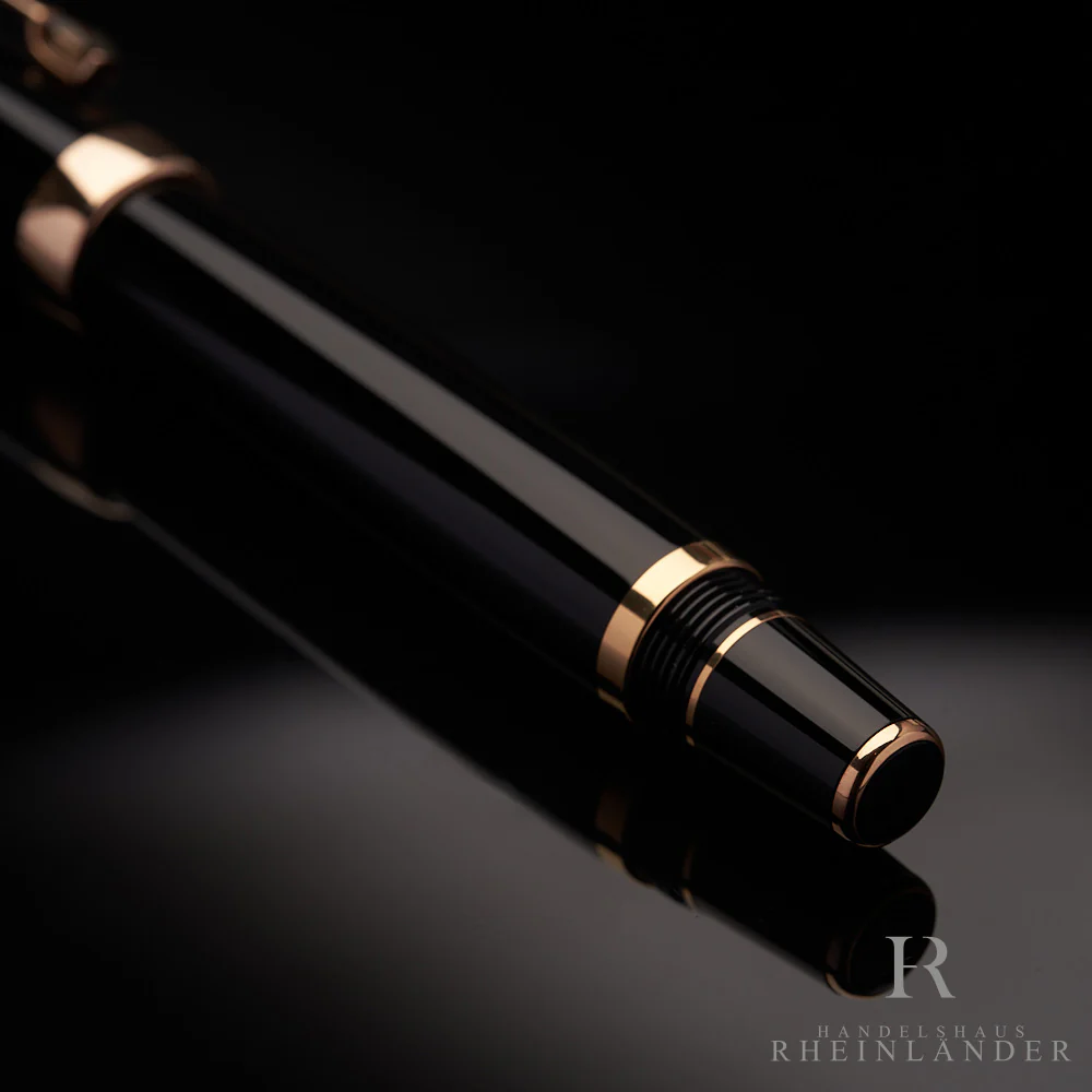 Montblanc Boheme Marron Line Rollerball Fineliner Edelharz Schwarz ID 38265 OVP - Image 3