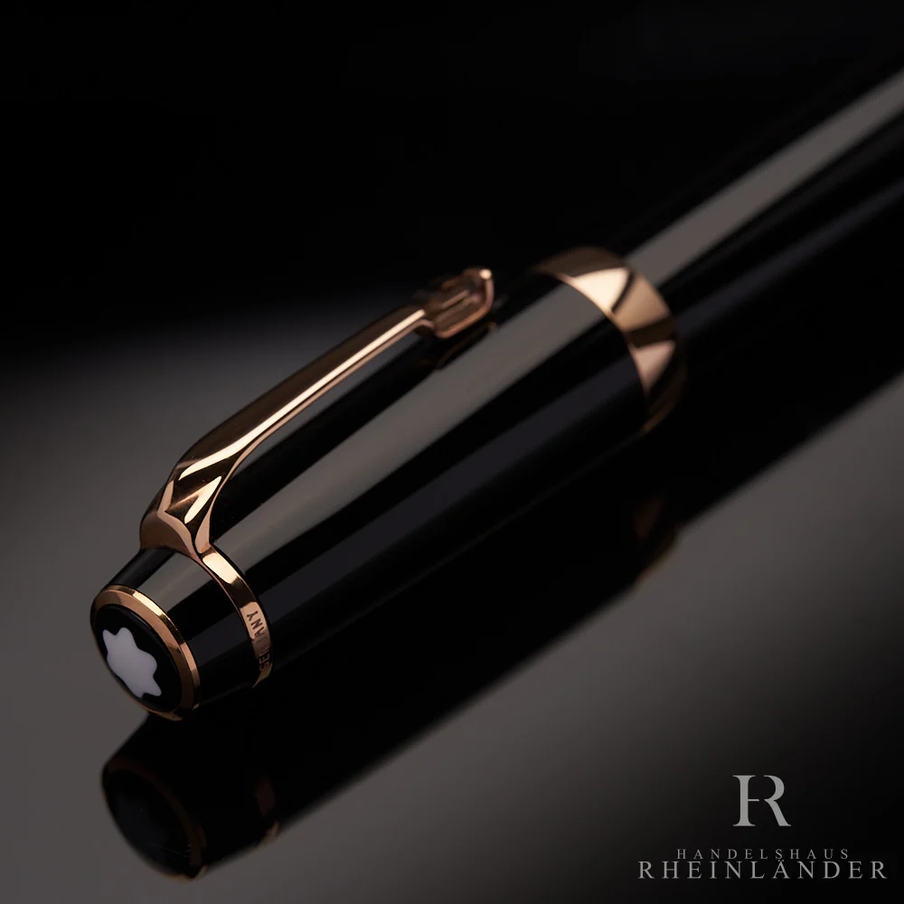 Montblanc Boheme Marron Line Rollerball Fineliner Edelharz Schwarz ID 38265 OVP - Image 4