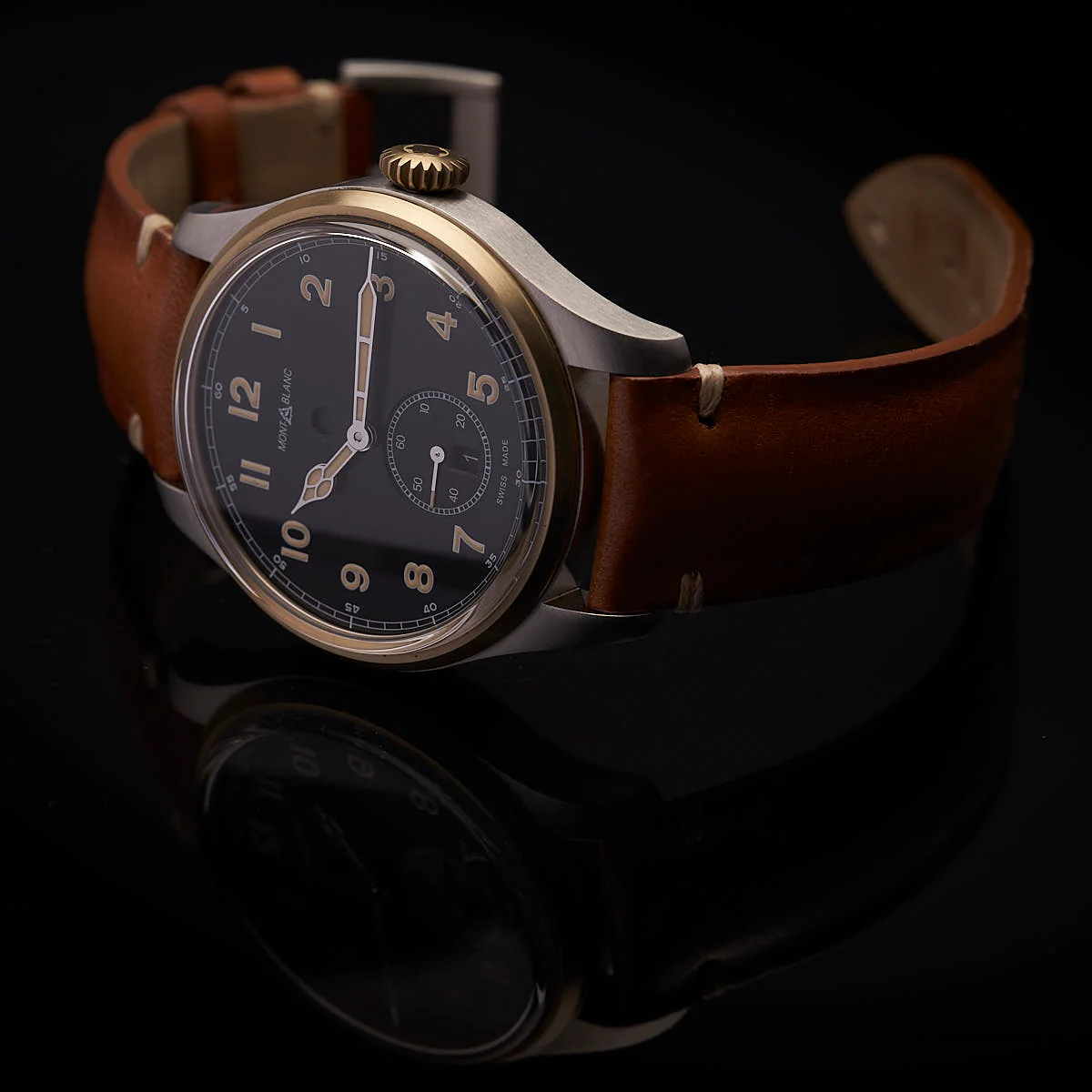 Montblanc 1858 Automatic Dual Time Bronze Stainless Steel 44mm Watch ID 116479 - Image 4
