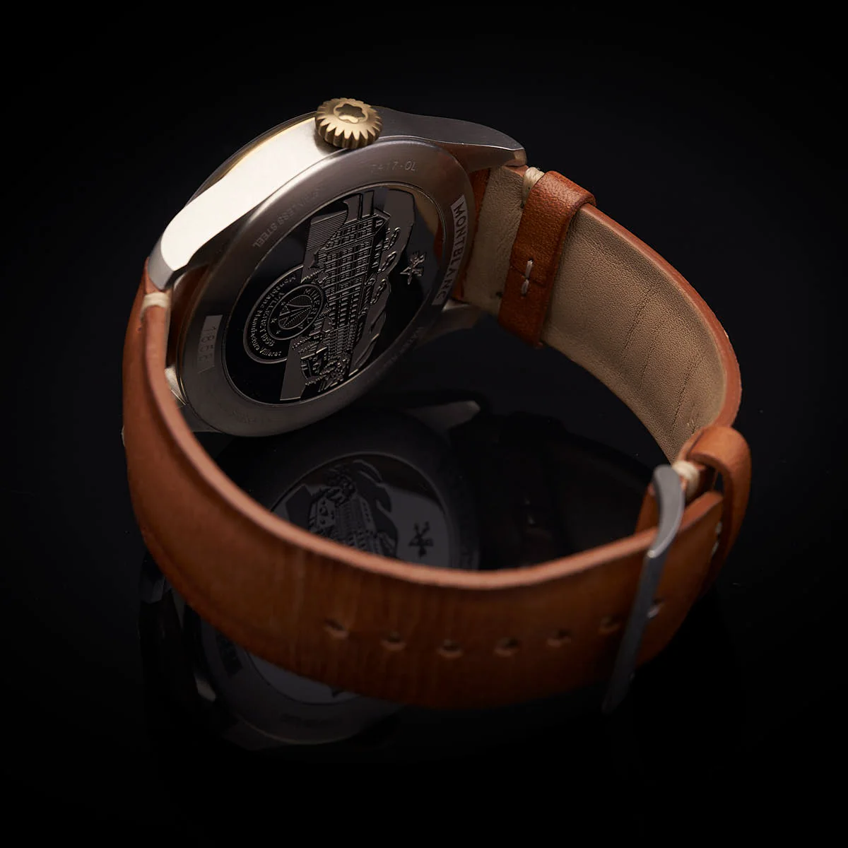 Montblanc 1858 Automatic Dual Time Bronze Stainless Steel 44mm Watch ID 116479 - Image 5
