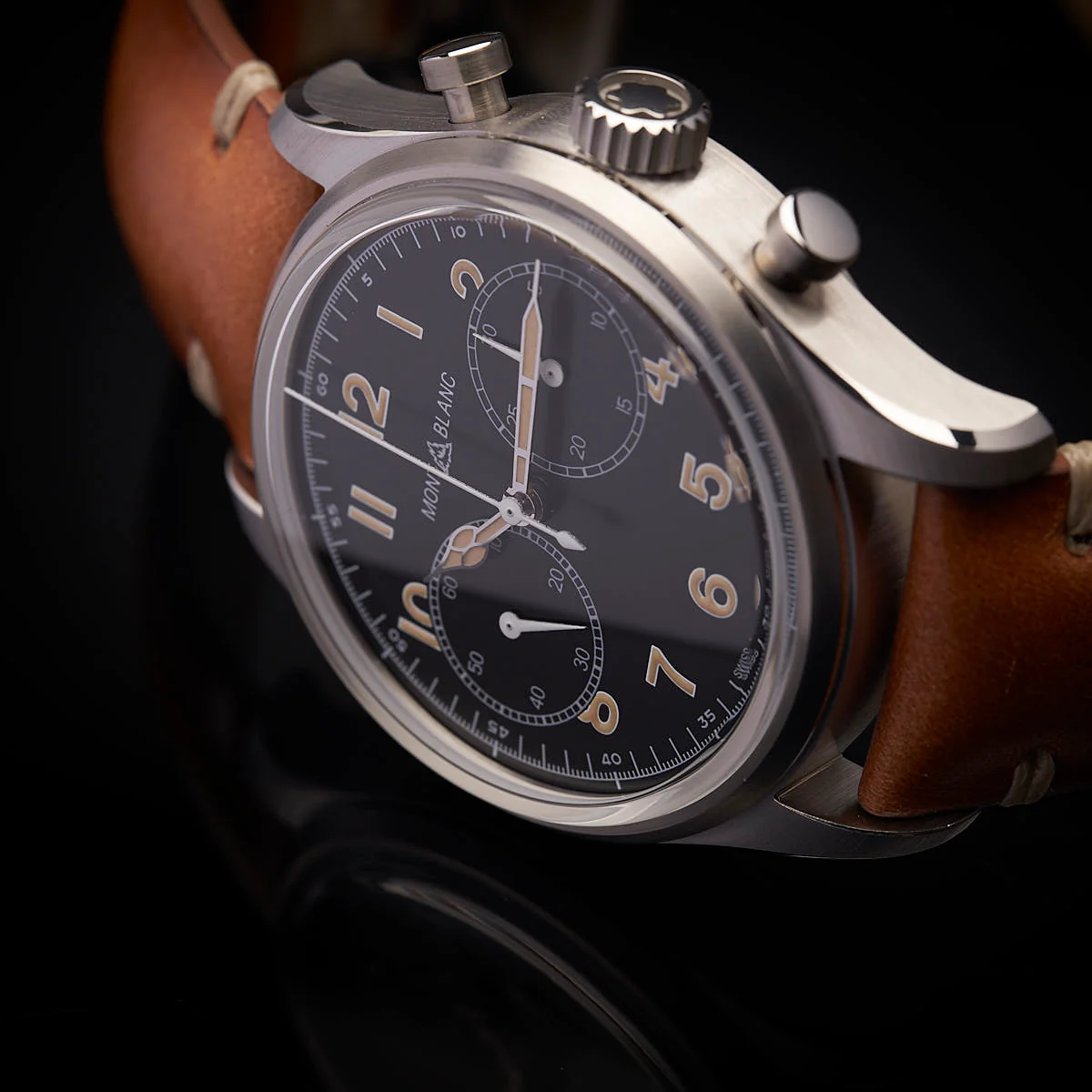 Montblanc 1858 Automatic Chronograph Stainless Steel Silver 42mm ID 117836 OVP - Image 4