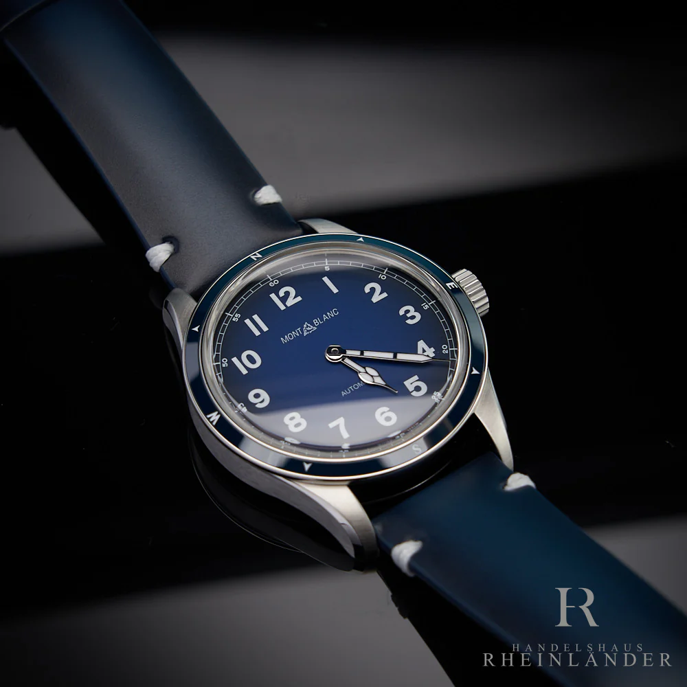 Montblanc 1858 Collection Steel Ceramic 40mm Automatic Blue Calf ID 126758 OVP - Image 4