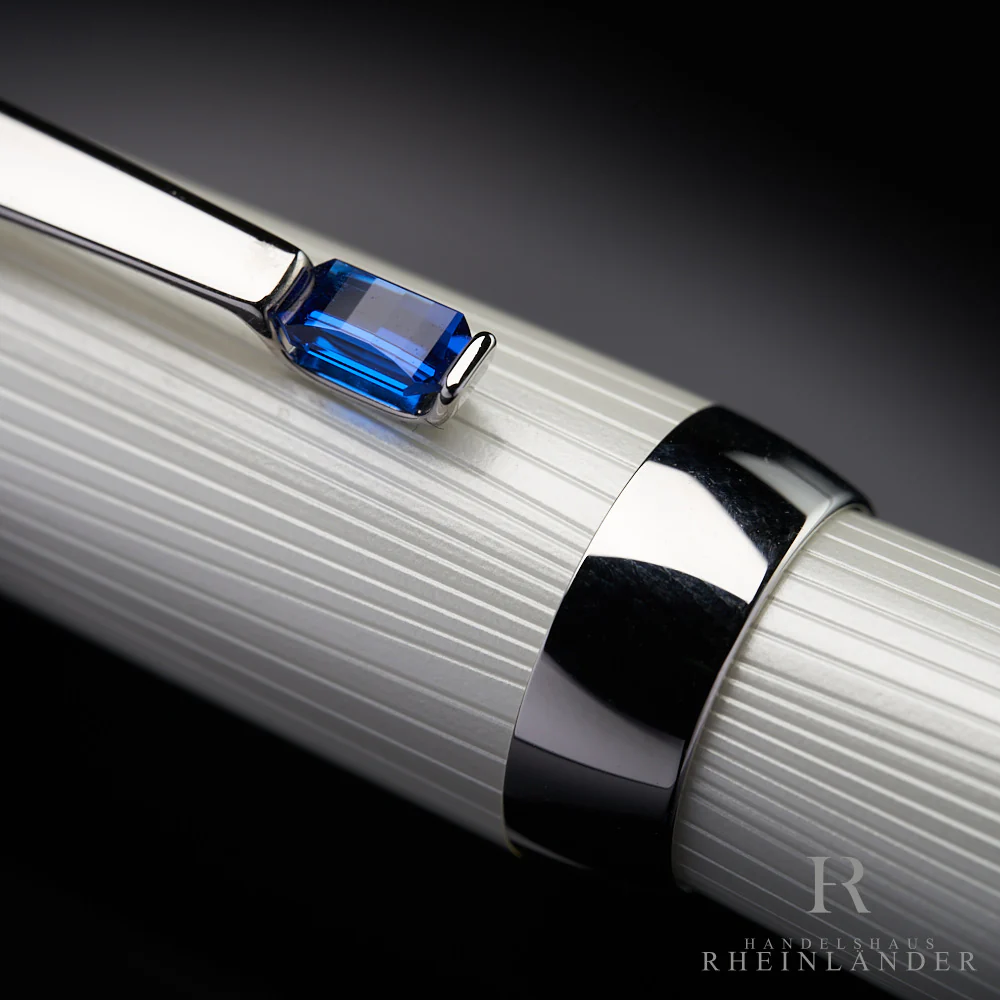 Montblanc Boheme Blanche Blue Line Rollerball Fineliner Guilloche ID 111344 OVP - Image 4
