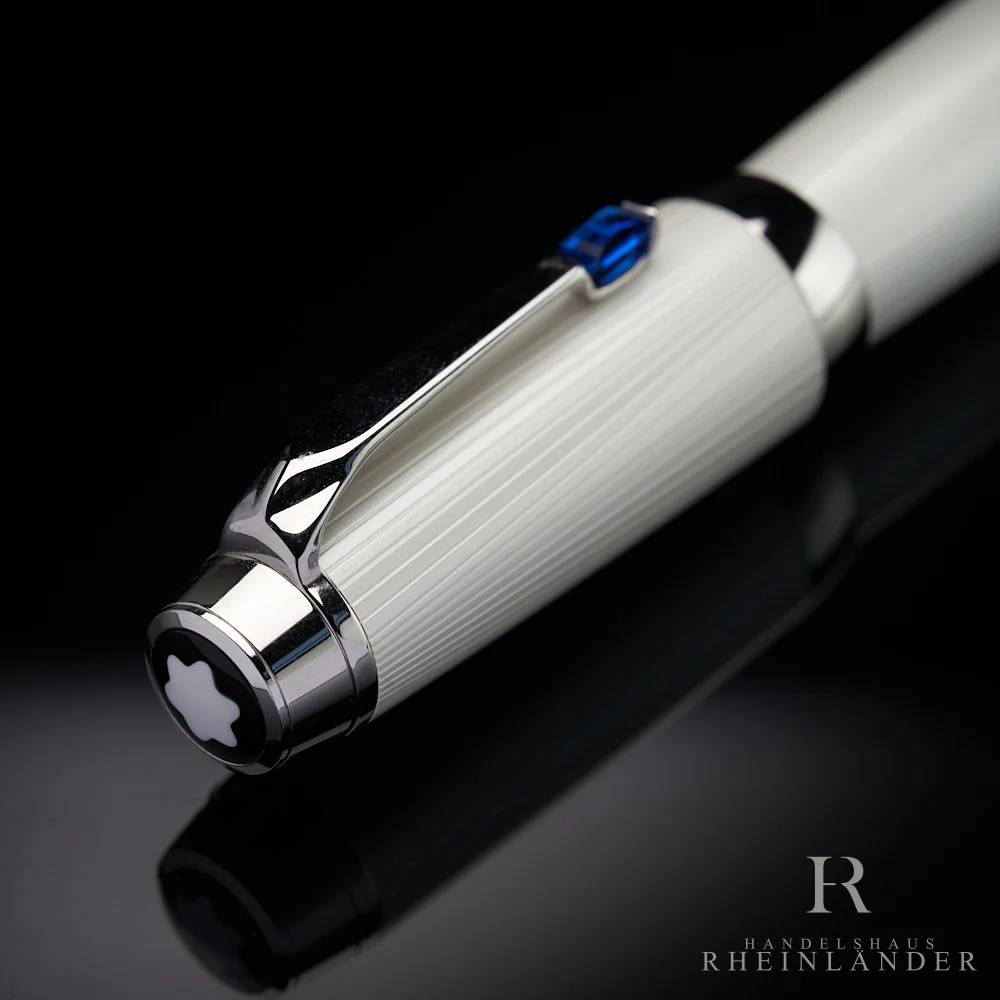 Montblanc Boheme Blanche Blue Line Rollerball Fineliner Guilloche ID 111344 OVP - Image 5