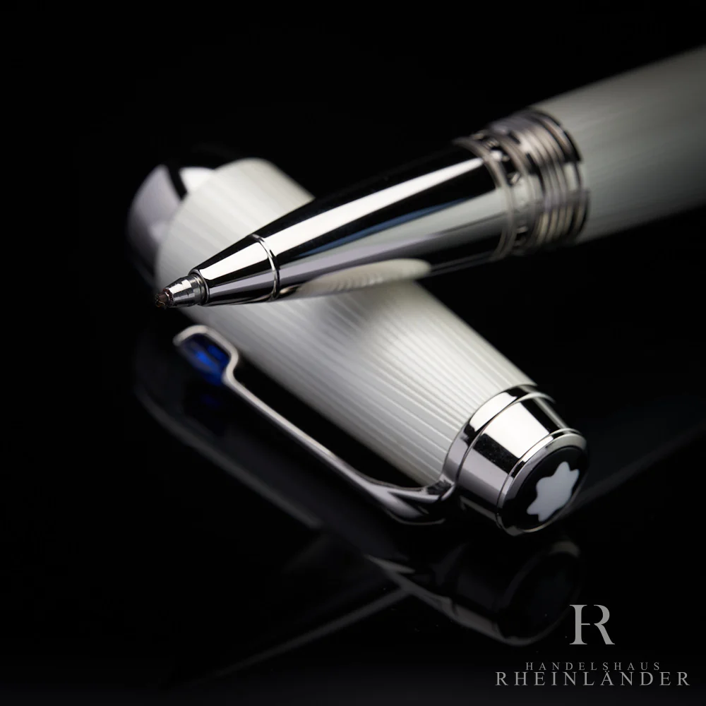 Montblanc Boheme Blanche Blue Line Rollerball Fineliner Guilloche ID 111344 OVP - Image 6