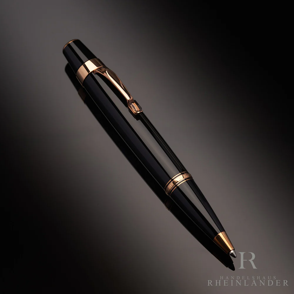 Montblanc Boheme Marron Rose Gold Kugelschreiber Edelharz Schwarz ID 38270 OVP - Image 2