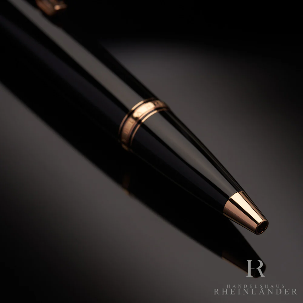Montblanc Boheme Marron Rose Gold Kugelschreiber Edelharz Schwarz ID 38270 OVP - Image 3