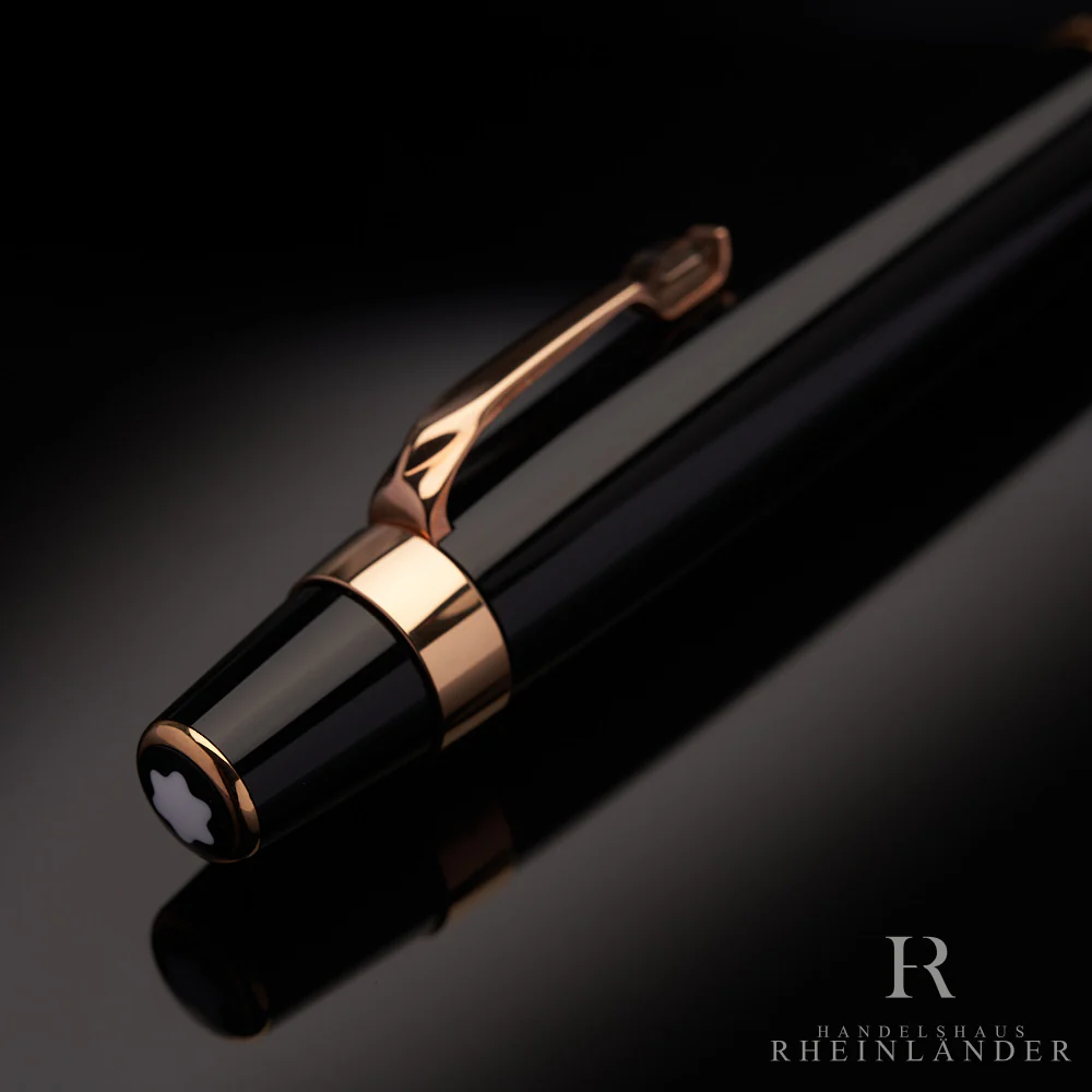 Montblanc Boheme Marron Rose Gold Kugelschreiber Edelharz Schwarz ID 38270 OVP - Image 4
