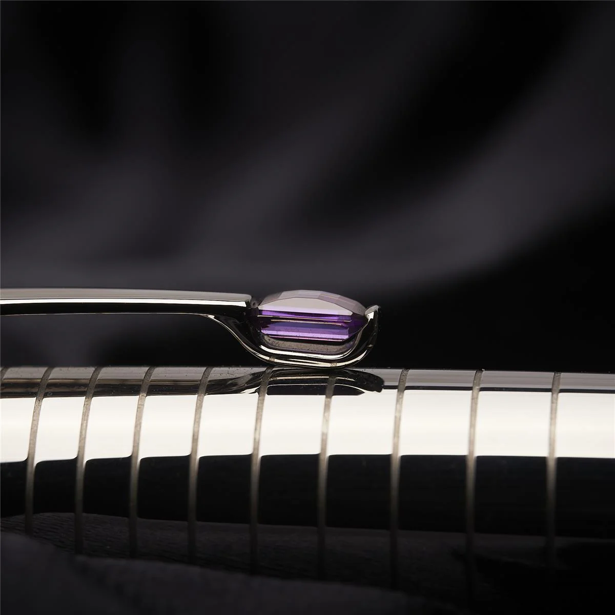 Montblanc Boheme Platinum Plated Radial Steel Amethyst Kugelschreiber 25292 OVP - Image 7