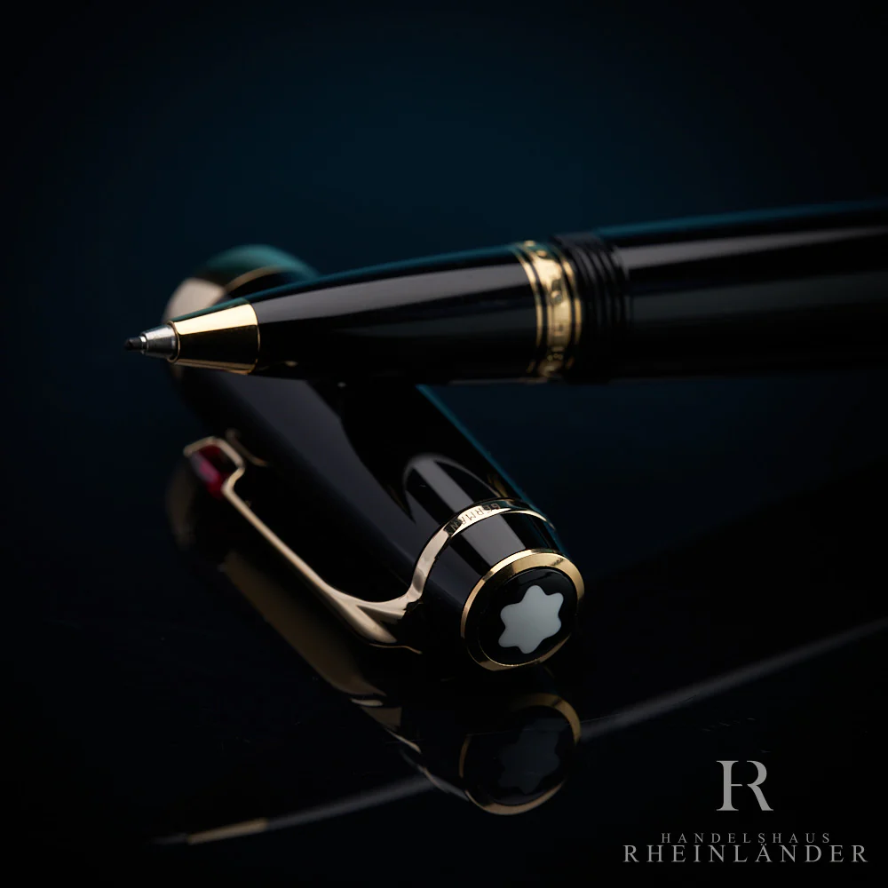 Montblanc Boheme Rouge Gold Line Rollerball Fineliner Black Resin ID 25300 OVP - Image 2