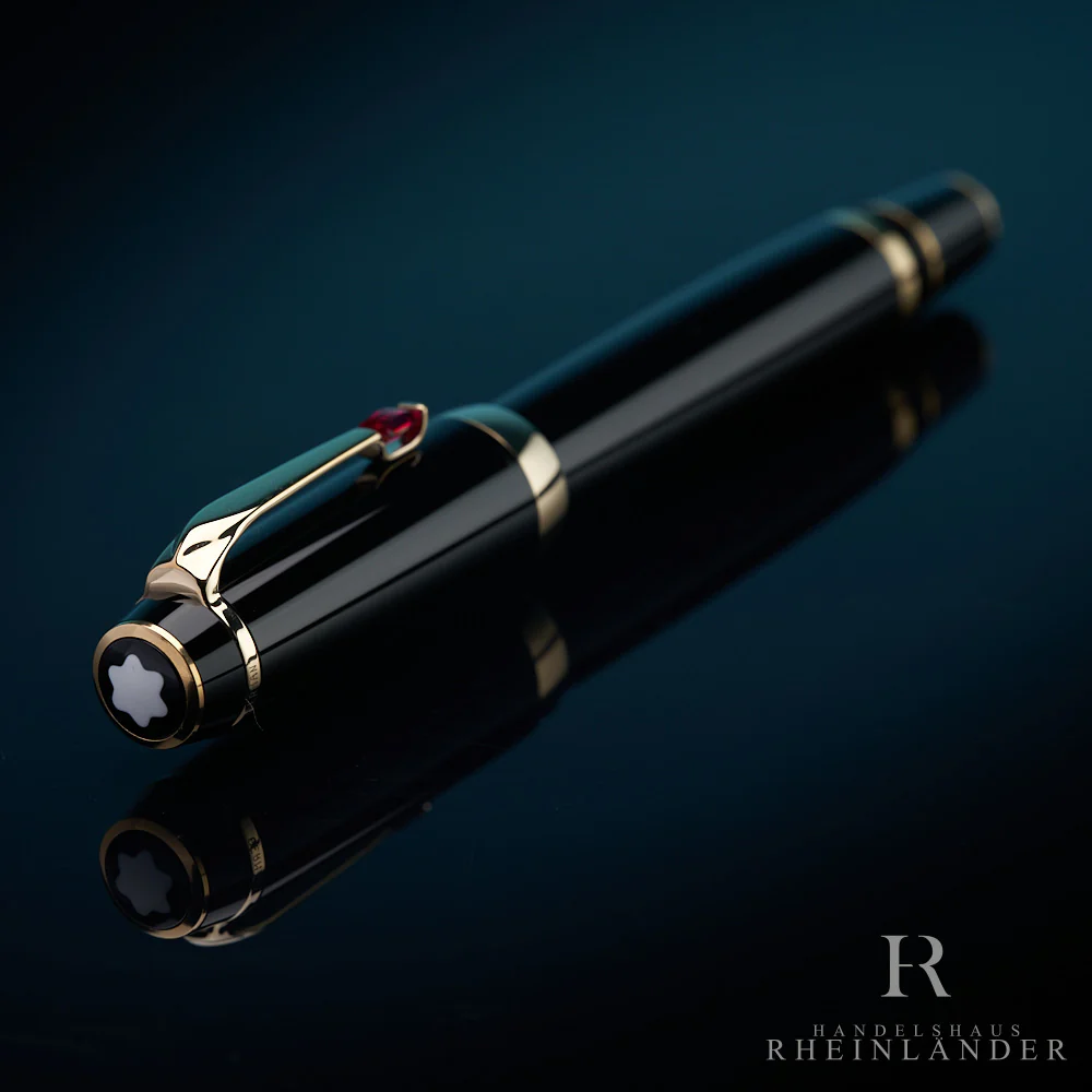 Montblanc Boheme Rouge Gold Line Rollerball Fineliner Black Resin ID 25300 OVP - Image 3