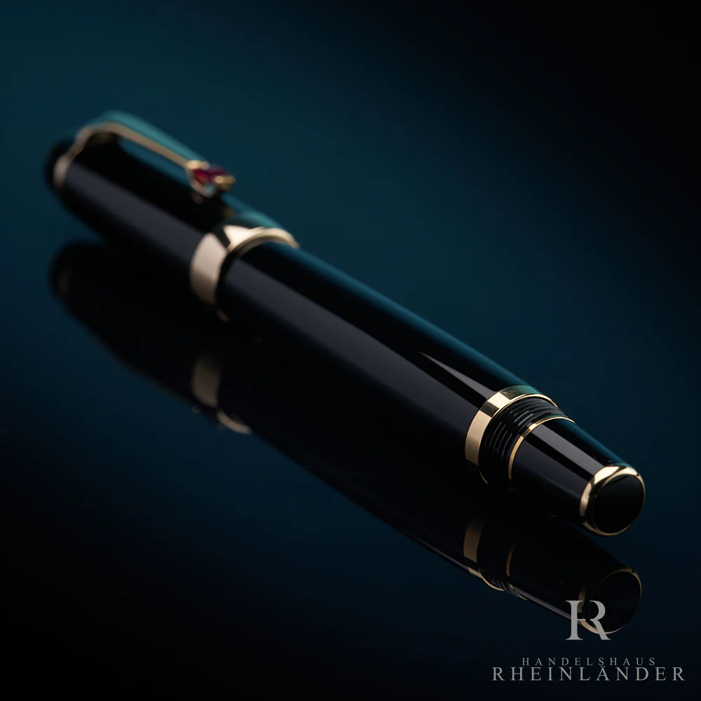 Montblanc Boheme Rouge Gold Line Rollerball Fineliner Black Resin ID 25300 OVP - Image 4