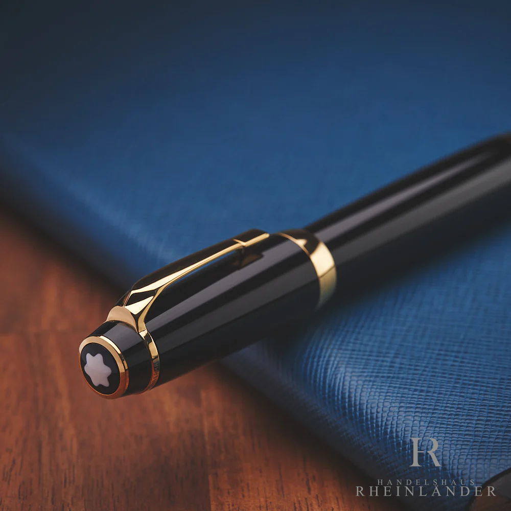 Montblanc Boheme Gold Line Rollerball Fineliner Black Resin Edelharz 25320 OVP - Image 4