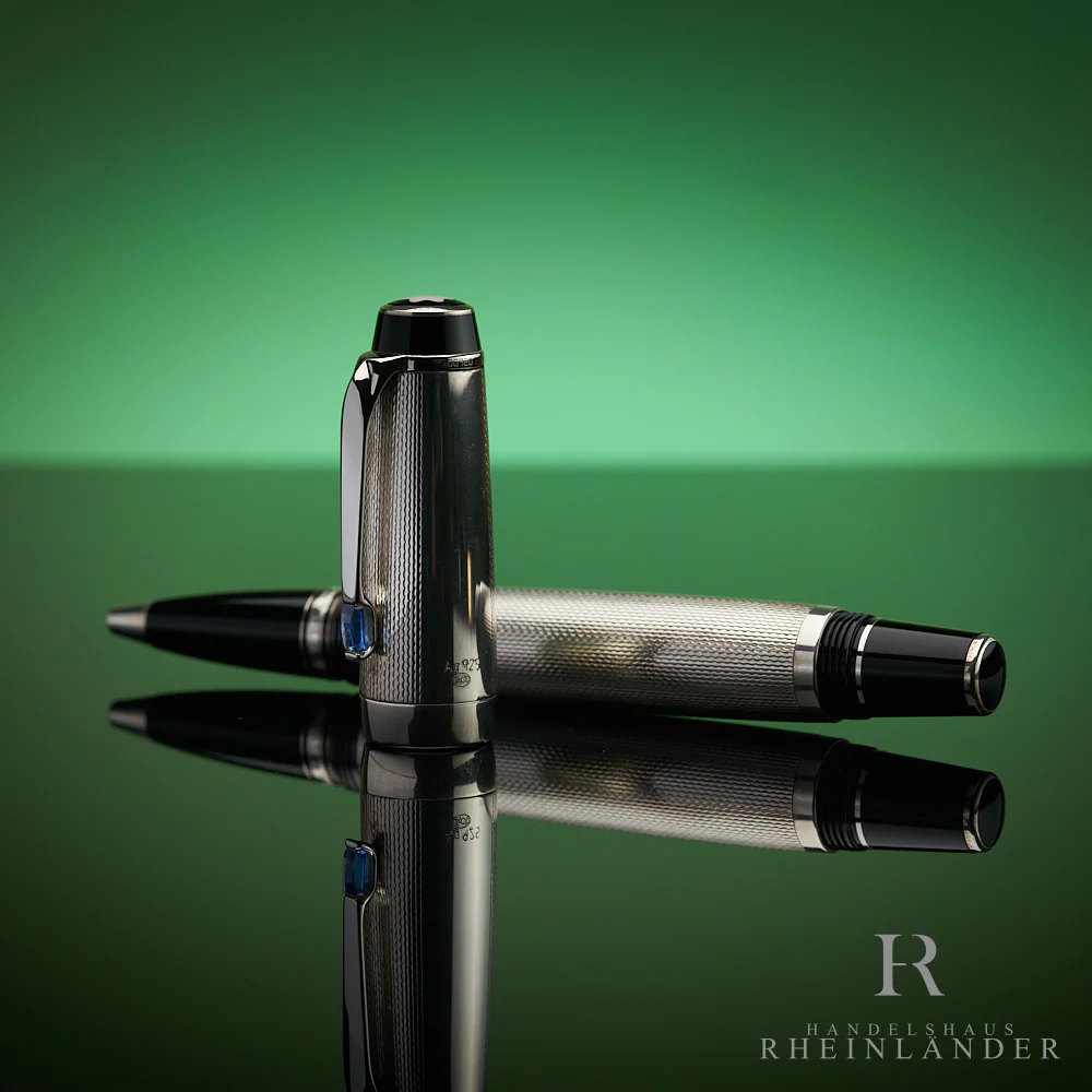 Montblanc Boheme Solitaire Sterling Silver Barleycorn Rollerball Fineliner 25370 - Image 6