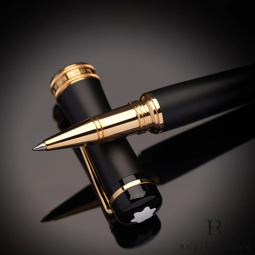 Montblanc Bonheur Nuit Black Resin Gold Edelharz Rollerball Fineliner ID 117474 - Image 4