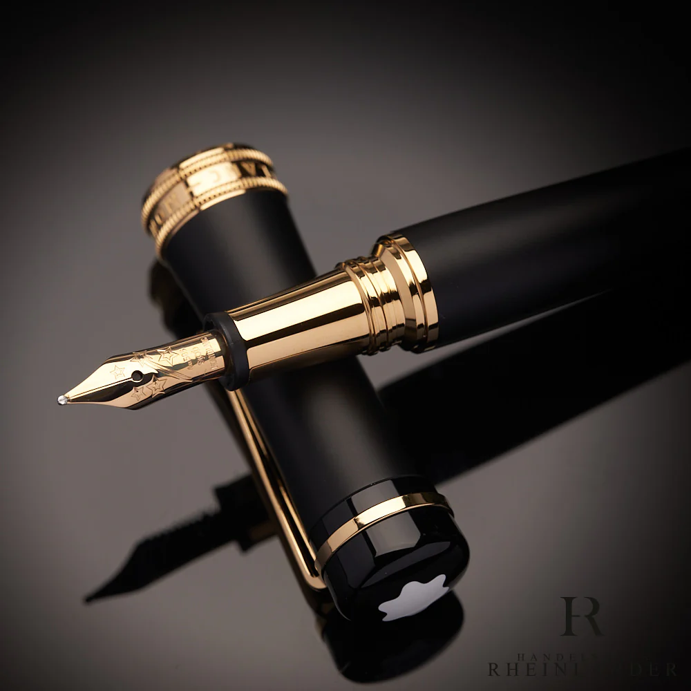 Montblanc Bonheur Nuit Black Resin Gold Fountain Pen Füllfederhalter ID 117473 - Image 4