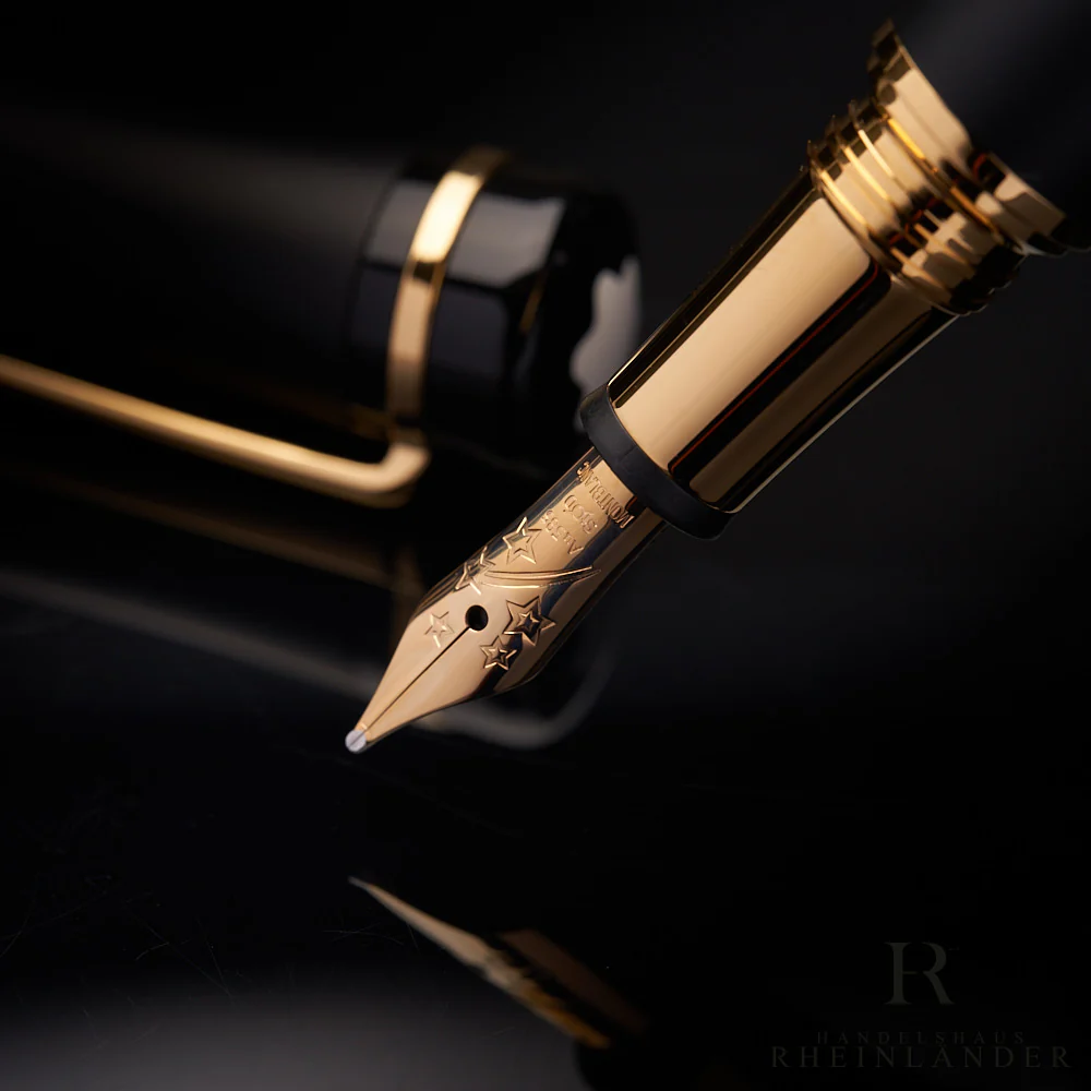 Montblanc Bonheur Nuit Black Resin Gold Fountain Pen Füllfederhalter ID 117473 - Image 5