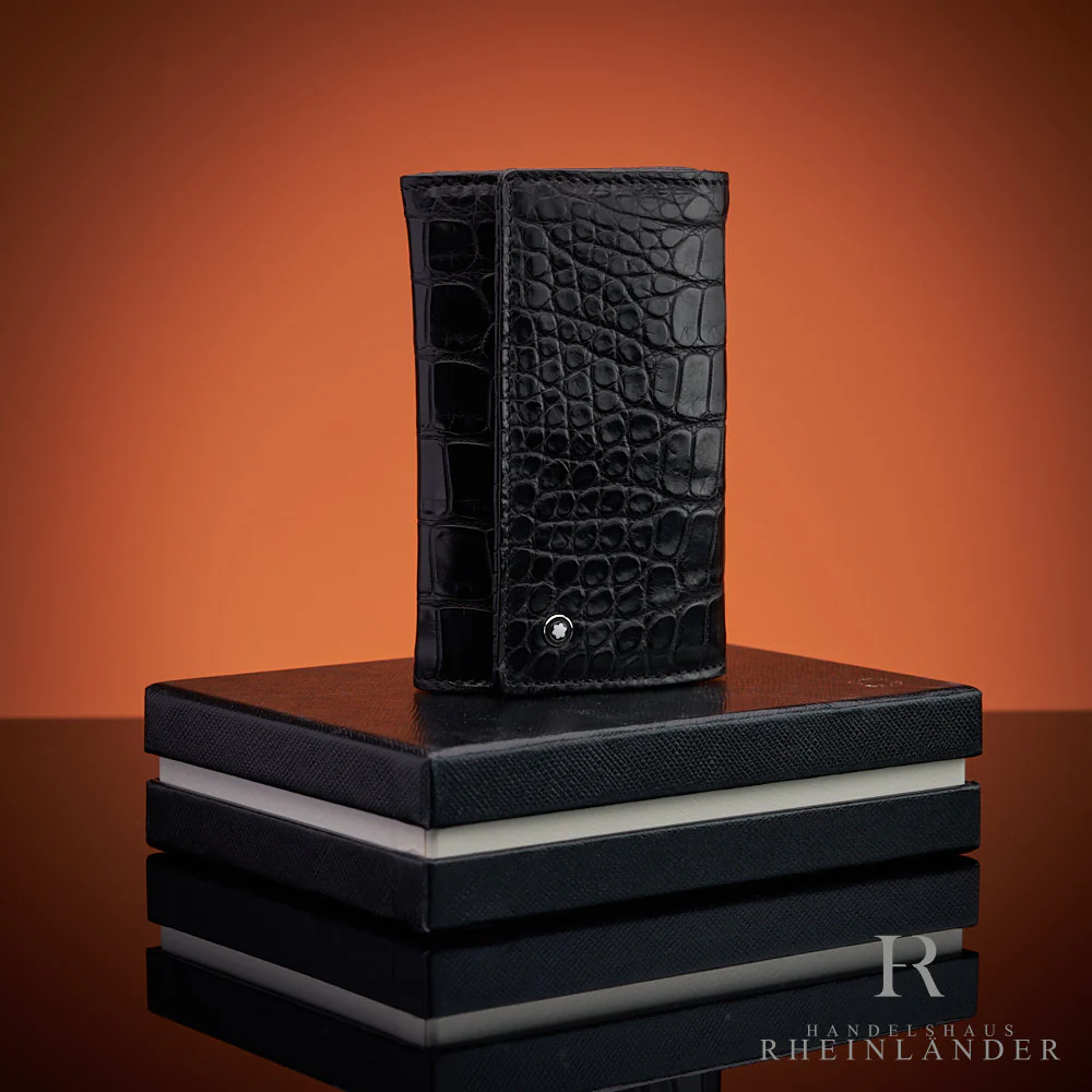 Montblanc Cashmere in Leather Key Case Valet Ring Alligator Schlüsseletui 36458