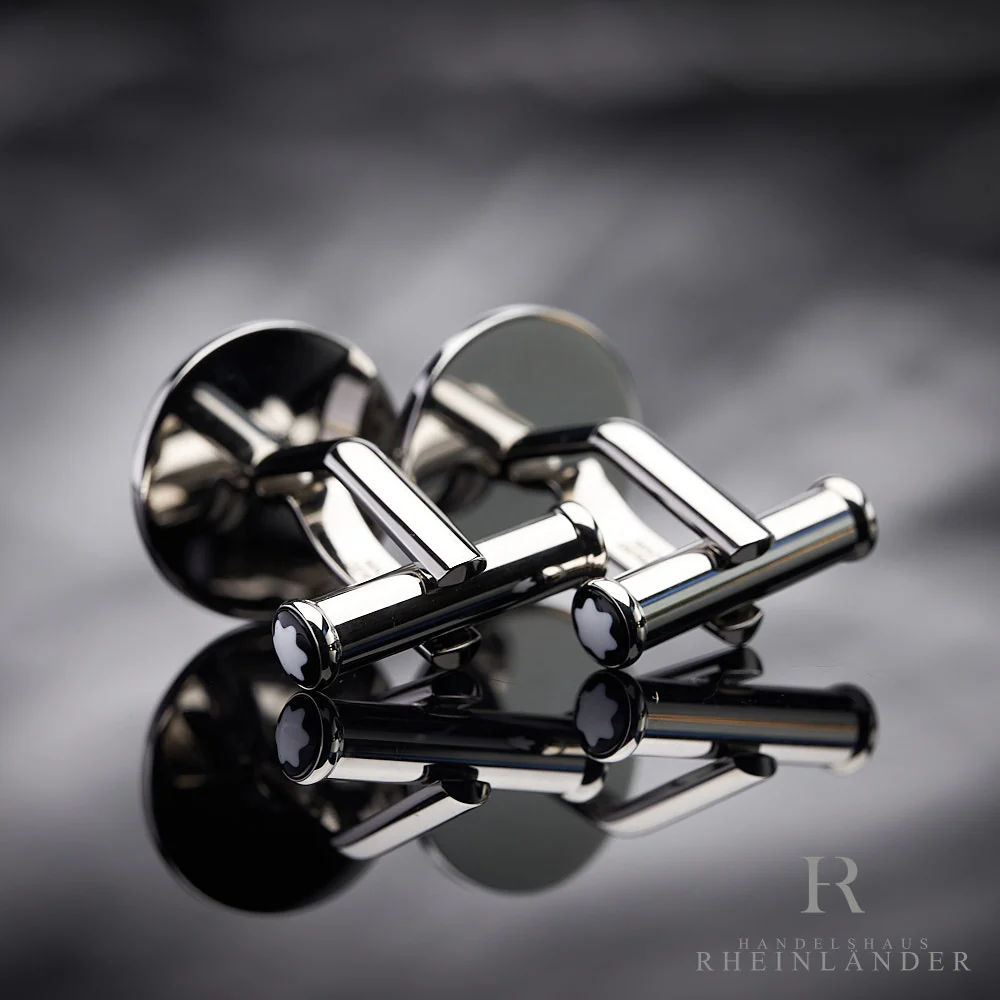 Montblanc Mens Jewellery Cufflinks Stainles Steel Black PVD Dot Pattern 126101 - Image 2