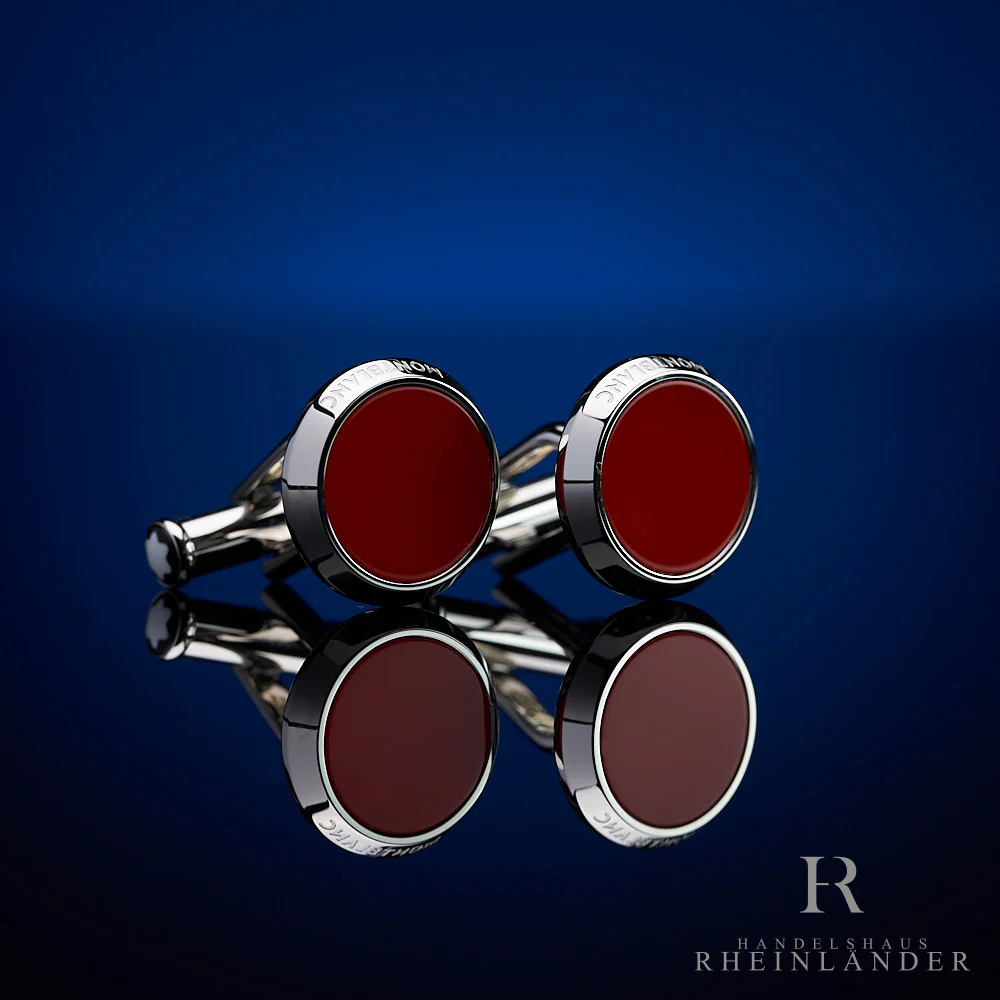 Montblanc Mens Accessories M RED Cufflinks Steel Resin Manschettenknöpfe 118880 - Image 2