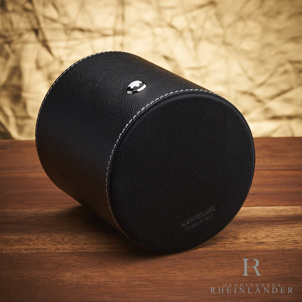 Montblanc Desk Accessories Pen Holder Round Leather Black Stifthalter ID 133163 - Image 3