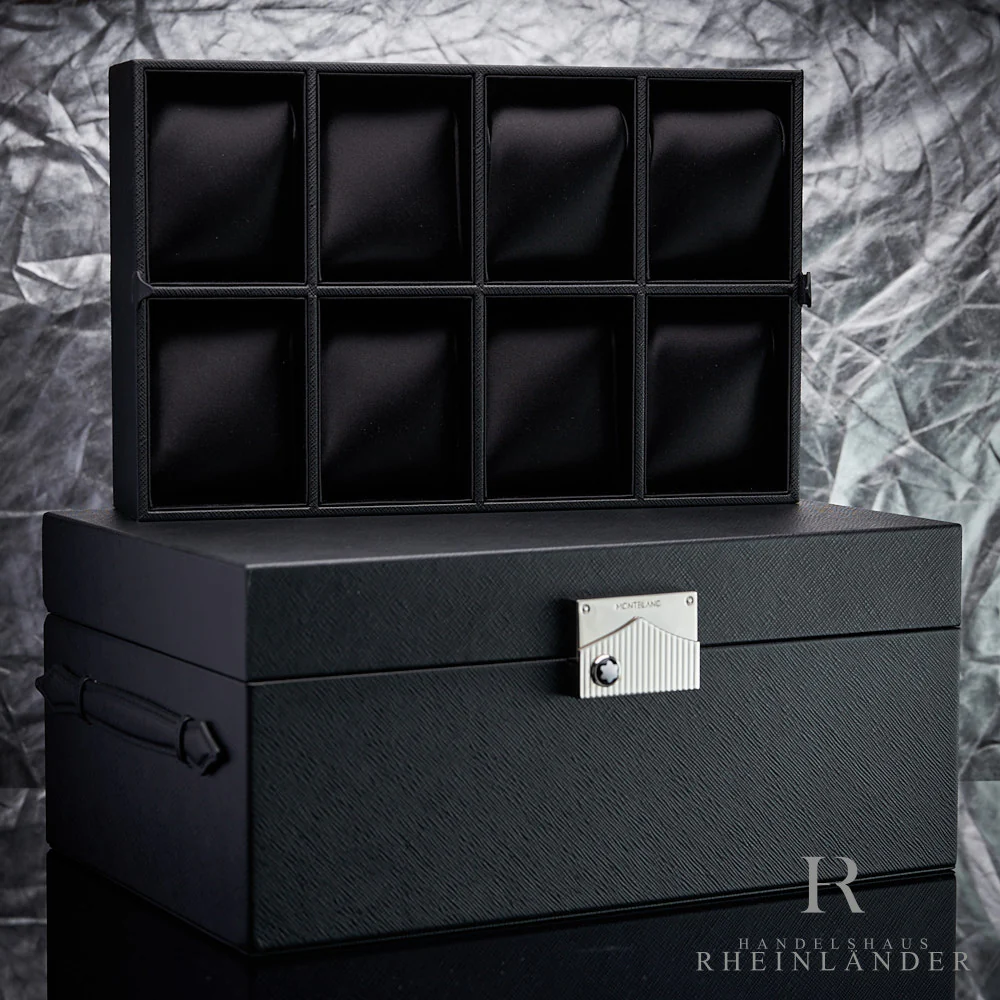 Montblanc Desk Accessories 8 Watches Collectors Box Leder Schwarz 135591 - Image 5