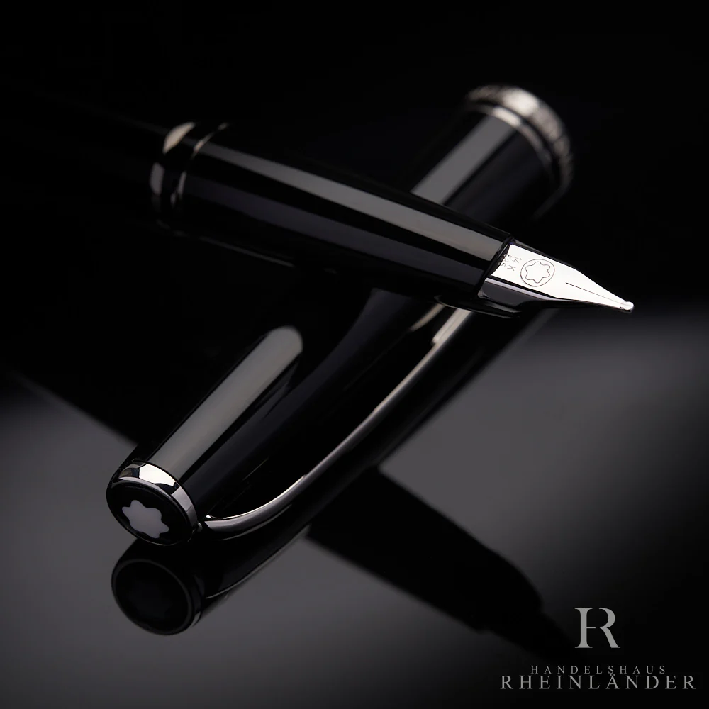 Montblanc Generation Line Edelharz Schwarz Füllfederhalter Beschläge Platiniert - Image 4