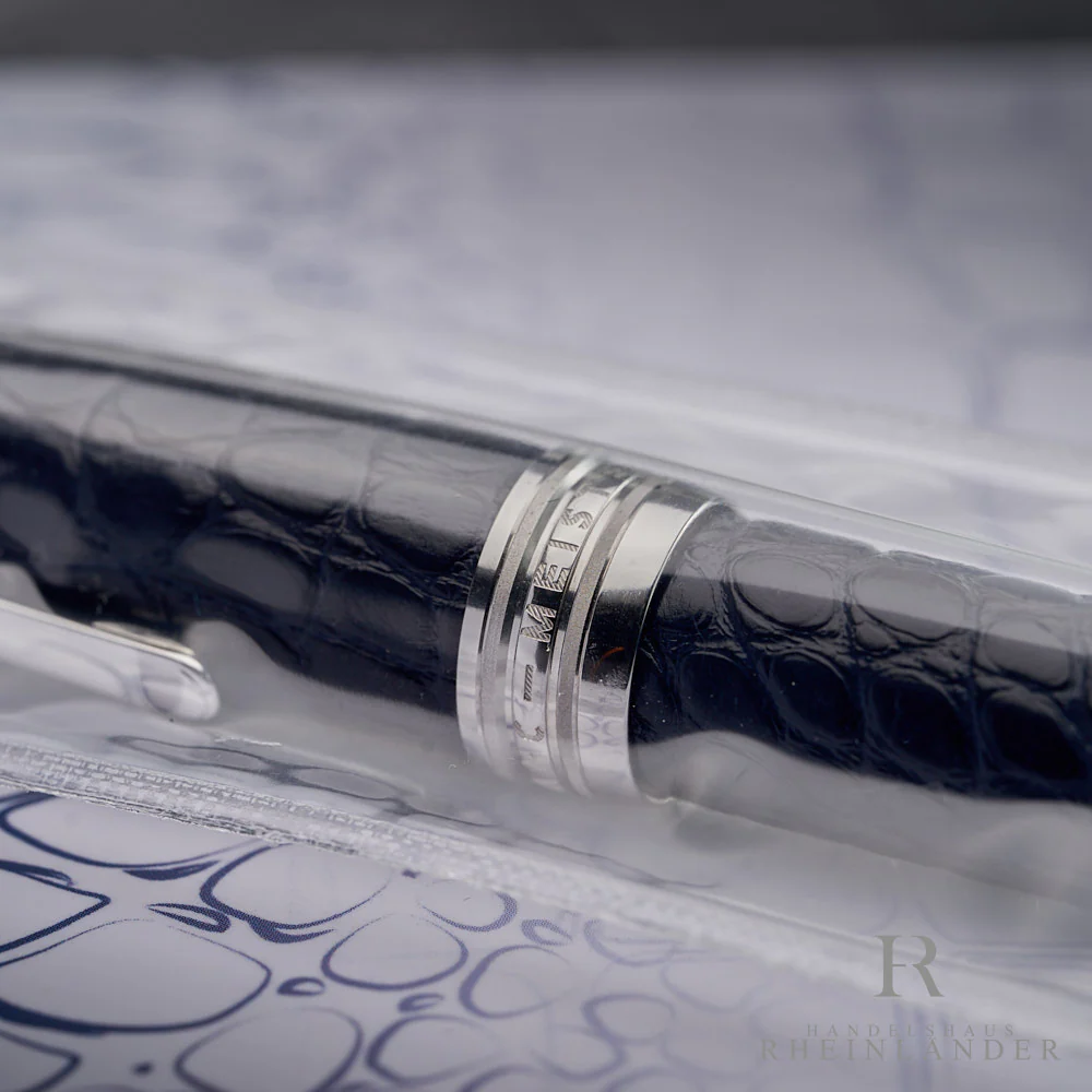 Montblanc Meisterstück Great Masters Alligator Leather Blue Fountain Pen 125571 - Image 5