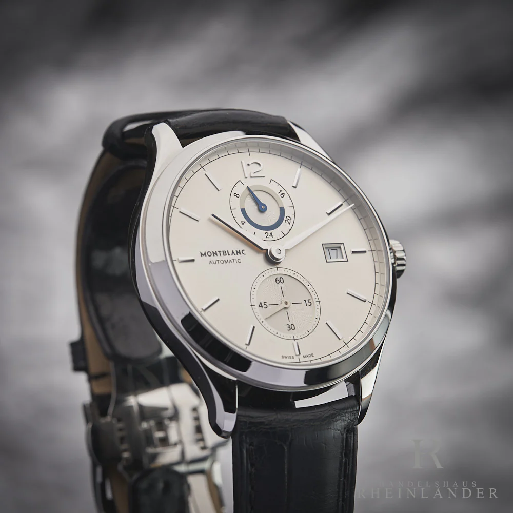 Montblanc Heritage Chronometrie Automatic Dual Time 41mm Leather Silver 112540