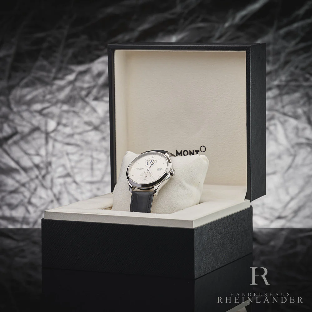 Montblanc Heritage Chronometrie Automatic Dual Time 41mm Leather Silver 112540 - Image 2