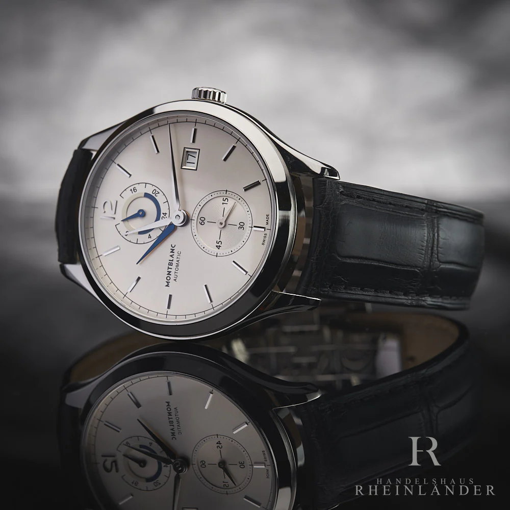 Montblanc Heritage Chronometrie Automatic Dual Time 41mm Leather Silver 112540 - Image 3