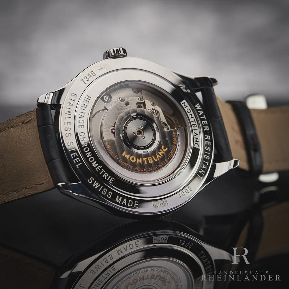 Montblanc Heritage Chronometrie Automatic Dual Time 41mm Leather Silver 112540 - Image 4