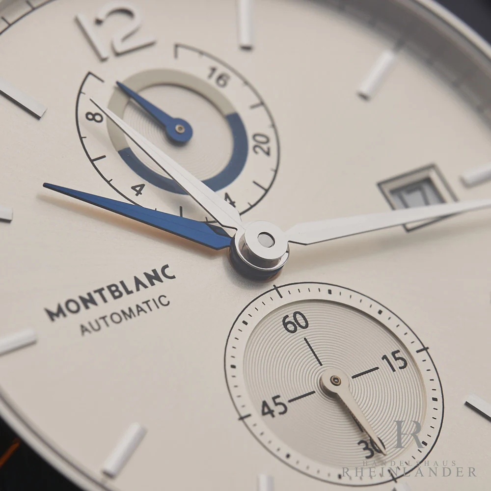 Montblanc Heritage Chronometrie Automatic Dual Time 41mm Leather Silver 112540 - Image 6