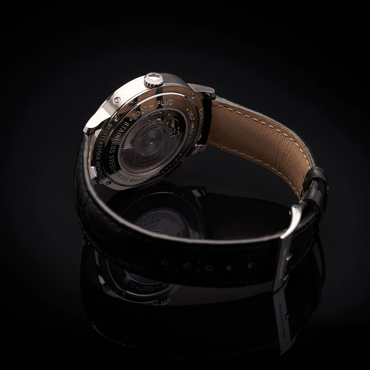 Montblanc Heritage Spirit Perpetual Steel 39 mm Black Aligator Watch ID 110715 - Image 4
