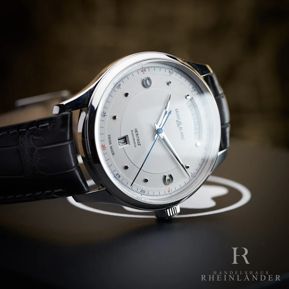 Montblanc Heritage Steel 39mm Automatic Day Date Dornschließe Armbanduhr 119947 - Image 2
