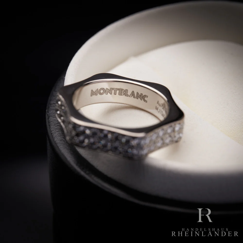 Montblanc Jewellery 4810 Star Collection 5mm 54 Ring Weißgold Diamant ID 104032 - Image 3