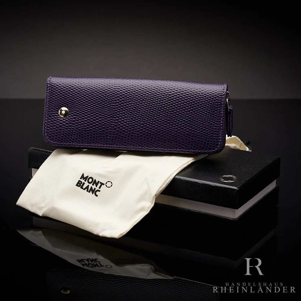 Montblanc Leather Goods Boheme Duo Pen Pouch Violet Zipper Etui ID 112443 OVP