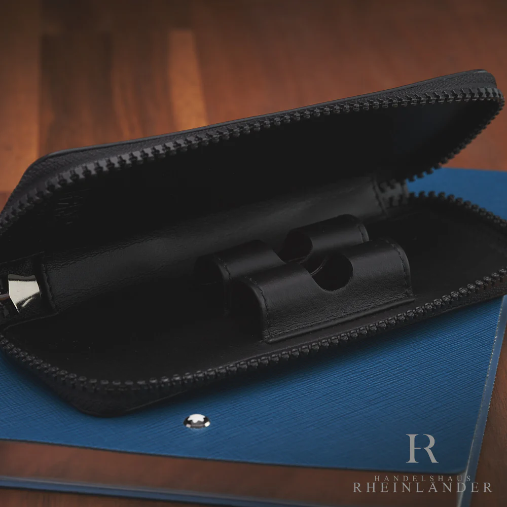 Montblanc Leather Goods Extreme Double Pen Pouch Zipper Black Etui ID 111146 OVP - Image 4