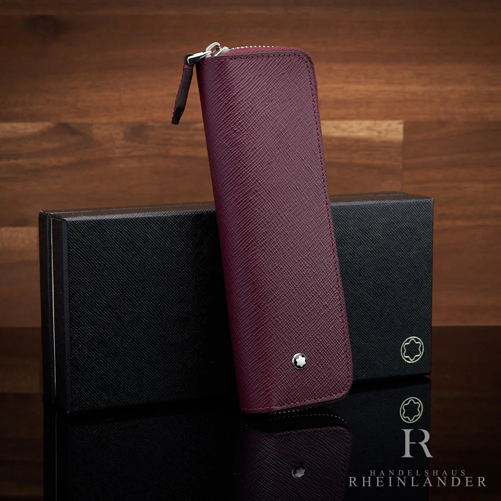 Montblanc Leather Goods Sartorial Single Pen Pouch Zipper Cassis Leder ID 199382