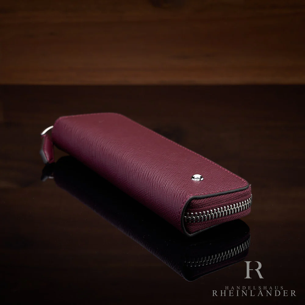 Montblanc Leather Goods Sartorial Single Pen Pouch Zipper Cassis Leder ID 199382 - Image 2