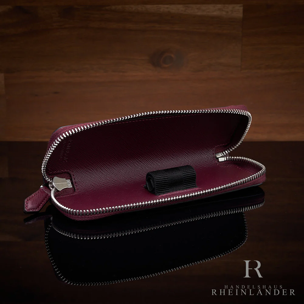 Montblanc Leather Goods Sartorial Single Pen Pouch Zipper Cassis Leder ID 199382 - Image 3