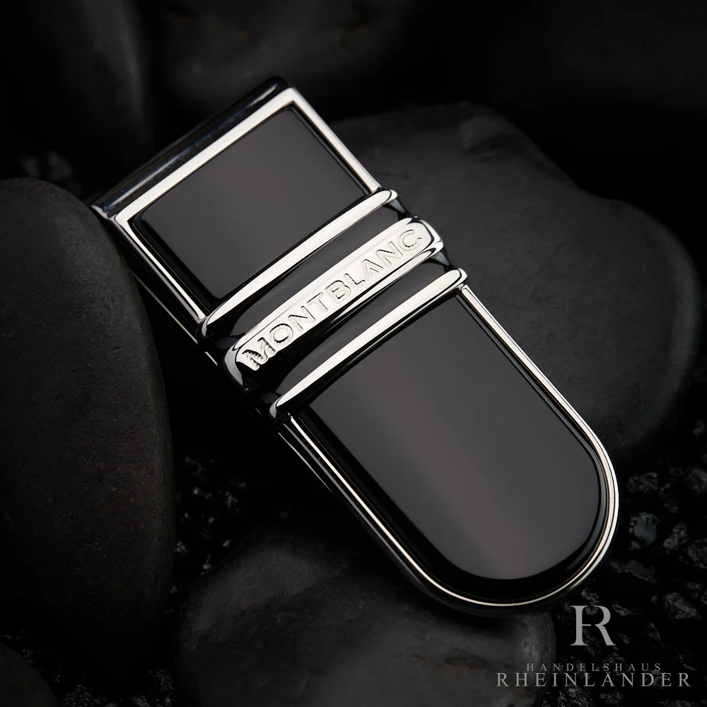 Montblanc Meisterstück Platinum Line Money Clip Geldklammer Black Onyx ID 3804