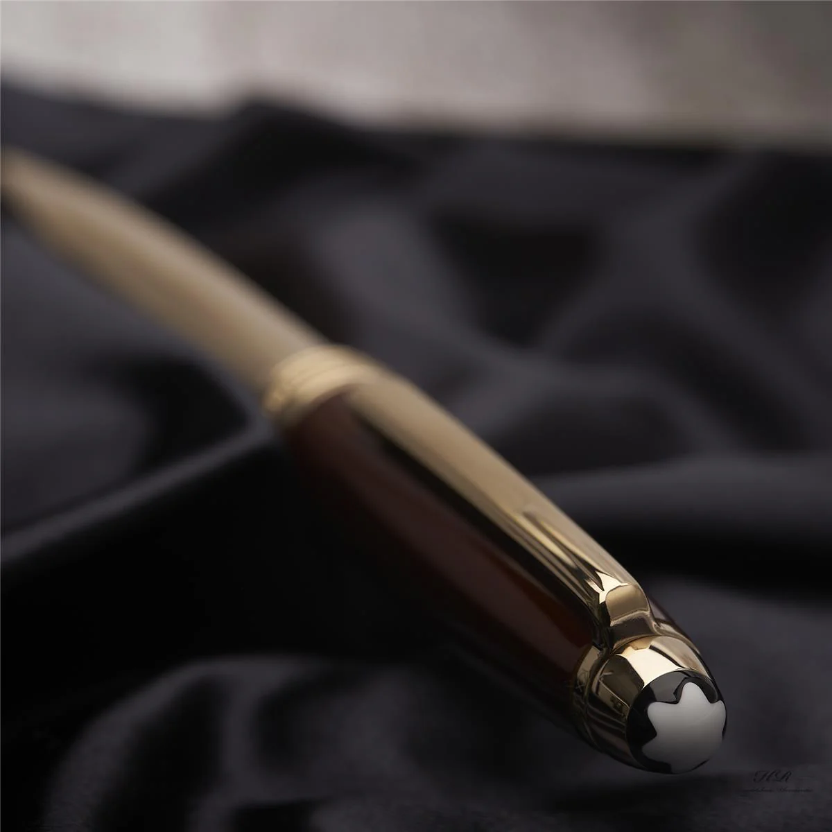 Montblanc Meisterstück Solitaire Gold Plated Citrine Ballpoint Pen ID 07573 OVP - Image 4