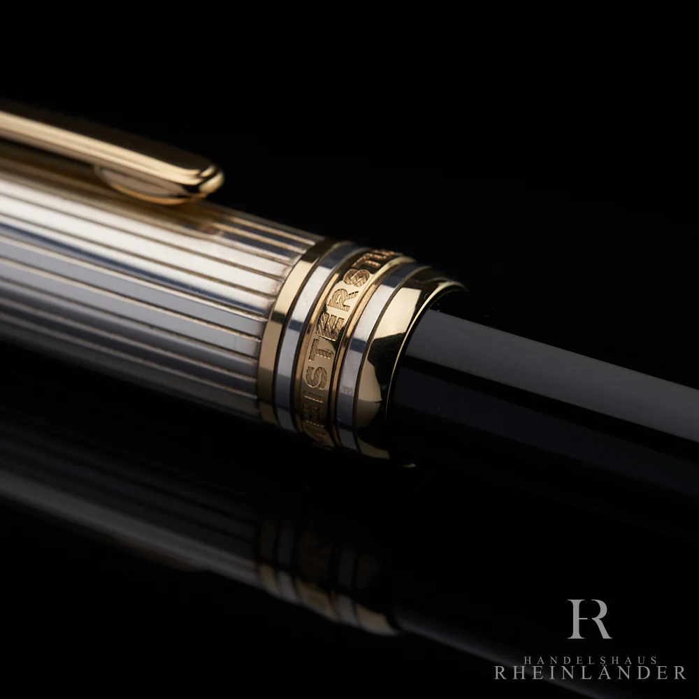 Montblanc Solitaire Doue 925 Sterling Silver Pinstripe Fountain Pen ID 1441 OVP - Image 5