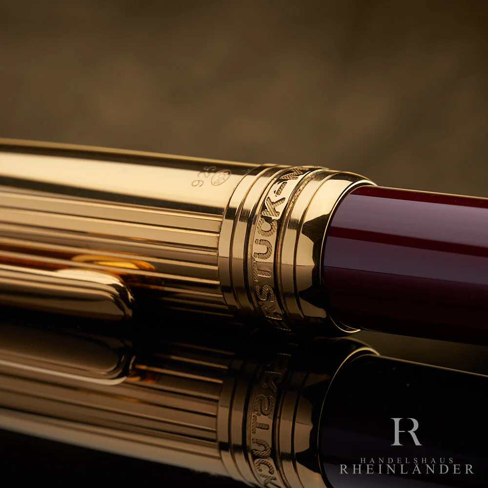 Montblanc Solitaire Doue Bordeaux Vermeil Pinstripe Ballpoint Pen Classique 164 - Image 4