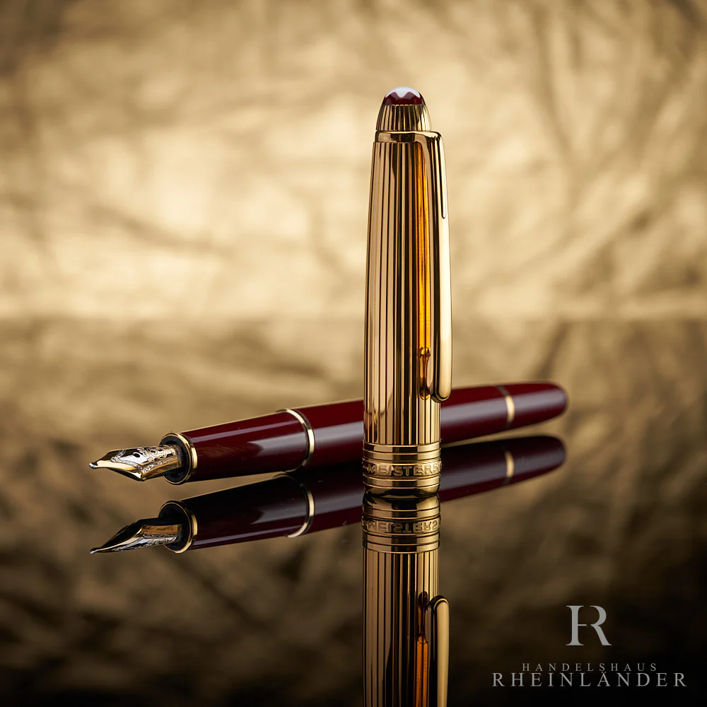 Montblanc Solitaire Doue Bordeaux Vermeil Pinstripe Fountain Pen Classique 144 - Image 2