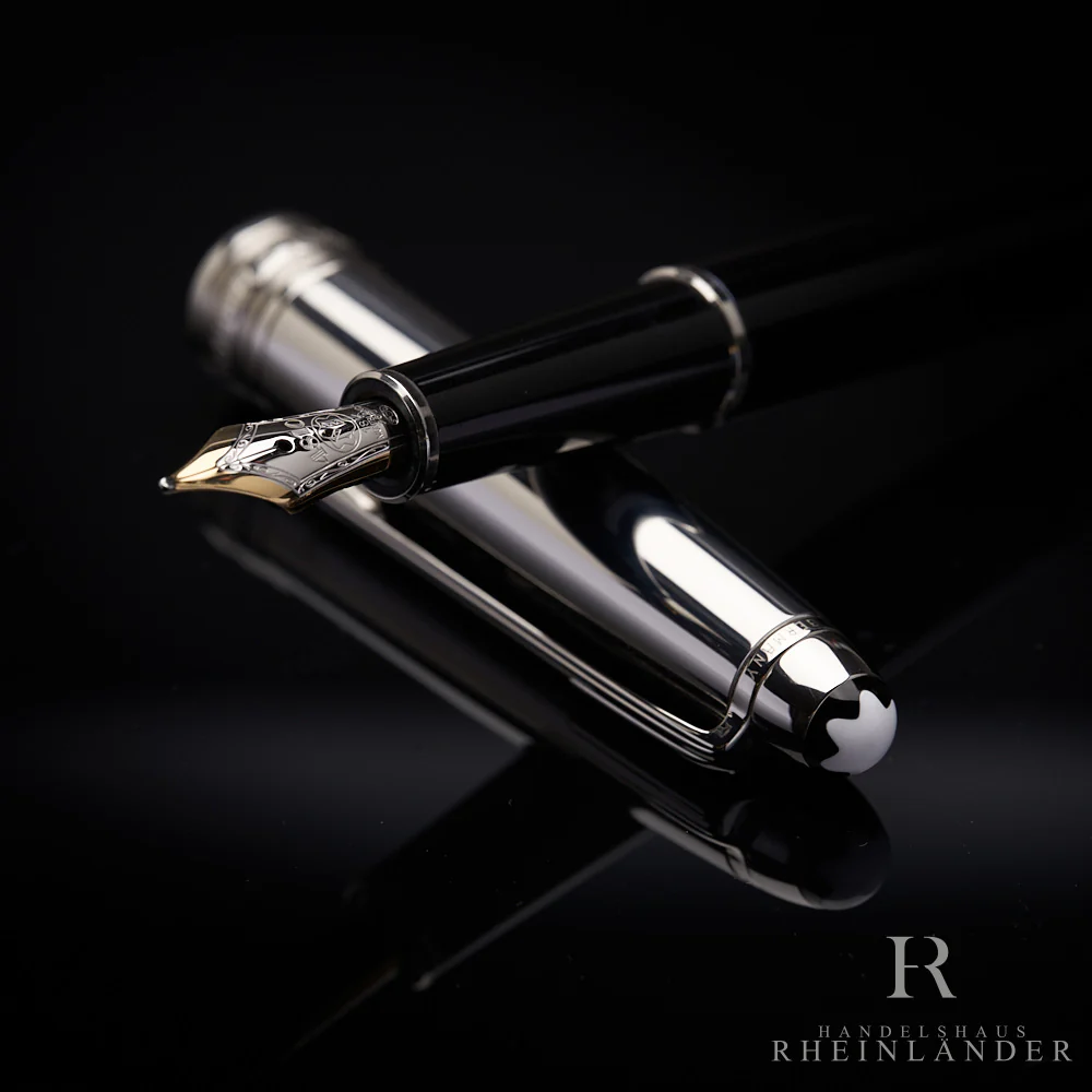 Montblanc Solitaire Stainless Steel Doué Classique Füllfederhalter ID 05013 OVP - Image 5