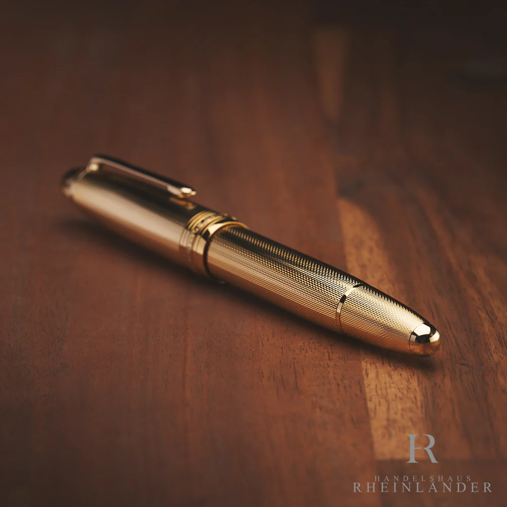 Montblanc Meisterstück Solitaire LeGrand Gold Plated Feinkorn Fountain Pen 1464 - Image 4