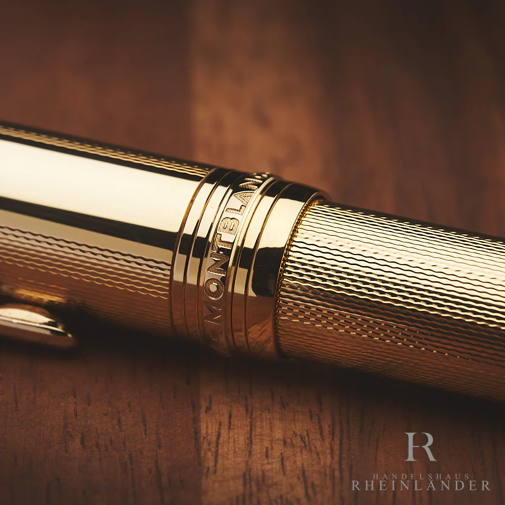 Montblanc Meisterstück Solitaire LeGrand Gold Plated Feinkorn Fountain Pen 1464 - Image 5
