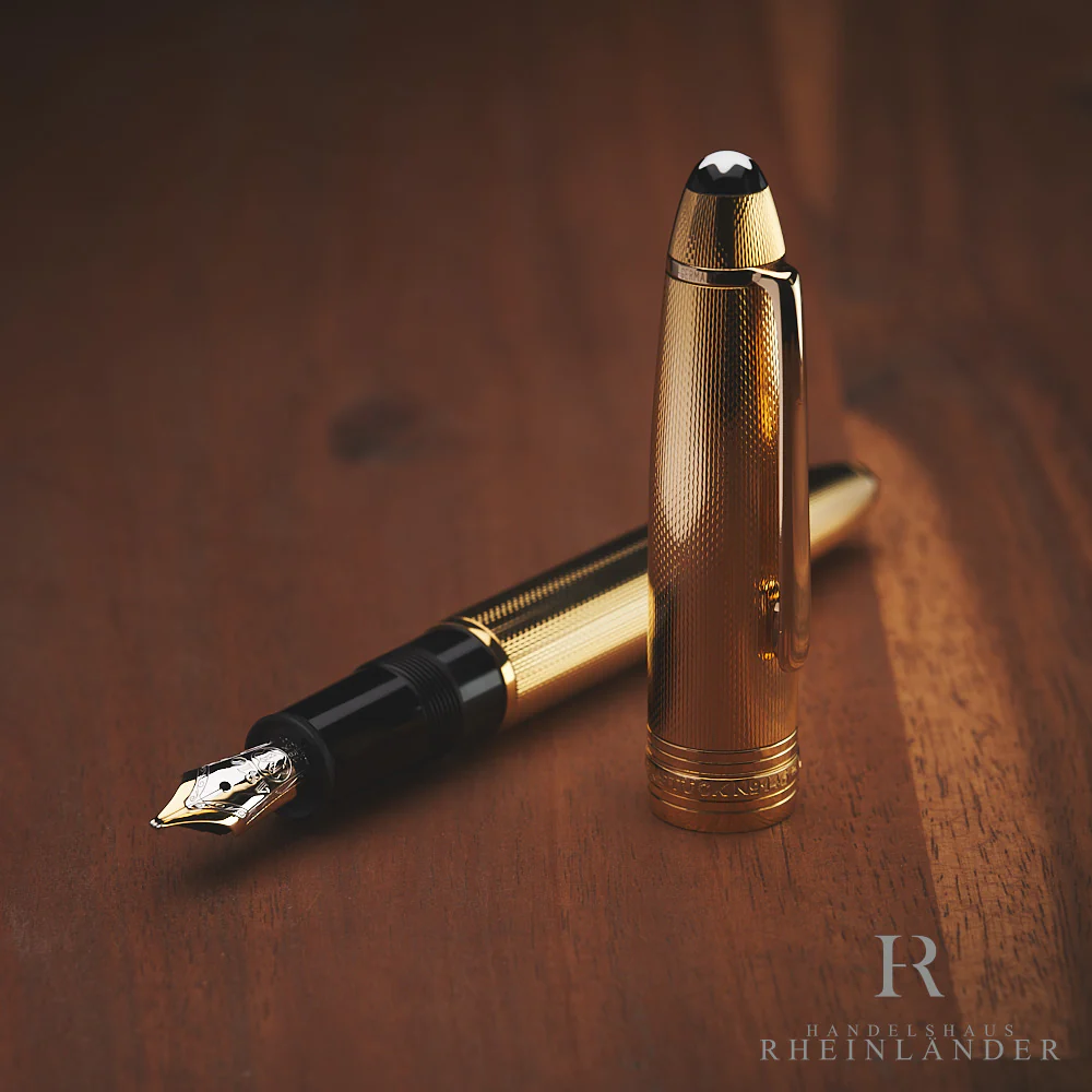 Montblanc Meisterstück Solitaire LeGrand Gold Plated Feinkorn Fountain Pen 1464 - Image 6